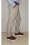 Men's Gabardine Beige Slim Fit Sports Trousers