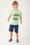 Assn Shaped Writing Detail Bright Green Boy Bermuda Suit - 2