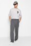 Gri Wide Leg Kumaş Baggy Pantolon TMNSS23PL00039