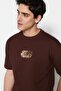 Brown Relaxed Fit Printed 100% Cotton T-Shirt TMNSS23TS00261 - 5