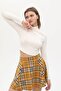 White Stand-up Collar Ribbed Crop-top - 3