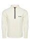 Men's Fleece Ecru Color Half Zipper Bato Collar Outdoor Fleece