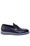 Men's Navy Blue Genuine Leather Loafer Shoes 493 - 3