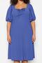 Indigo Pink Heart Collar Bow Decorated A-Line Knitted Plus Size Dress Tbbss23Ah00118 - 3