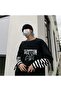 Eysa Printed Fake Sleeves Unisex Black T-shirt