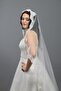 Nun Model Lace Long Wedding Veil 160 cm Length Dream Tulle Sequins Embroidered White Color - 2