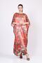 100% Silk Long Dress| Pomegranate Flower Van Gogh Almond Tree| - 2