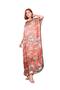 100% Silk Long Dress| Pomegranate Flower Van Gogh Almond Tree| - 6