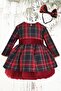 Girl's Christmas Tutu Dress Crown Set Red Bow Age 1 8 - 2