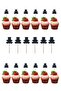 Glitter Cupcake Toothpicks 20 Black Stars - 2