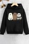 3 Friends Panda-Teddy Bear Printed Oversize Hoodie - Girl - Boy Hoodie