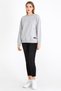 Women's Gray Color Basic Crew Neck Sweatshirt - 4