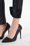 Slit Leg Leather Look Trousers with Zipper Detail - 7