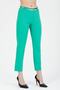 Women's Green Belted Classic Fabric Trousers - 5