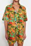 Tropical Patterned Woven 100% Cotton Jumpsuit TBESS22TU0131 - 4