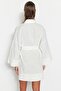 Plaj Giyim Beyaz Dokuma Kuşaklı Mini Kimono&Kaftan TBESS23KM00080 - 6