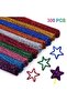 300Pcs, Glitter Chenille, Colorful, Furry Wire, Plush Sticks