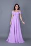 Women's Strappy Off-Shoulder Detail Maxi Length Flared Lilac Evening Dress Engagement and Graduation Dress - 2