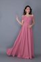Women's Strappy Off-Shoulder Detail Maxi Length Flared Dried Rose Evening Dress Engagement and Graduation Dress - 5