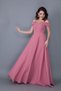 Women's Strappy Off-Shoulder Detail Maxi Length Flared Dried Rose Evening Dress Engagement and Graduation Dress - 6