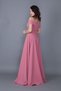 Women's Strappy Off-Shoulder Detail Maxi Length Flared Dried Rose Evening Dress Engagement and Graduation Dress - 7
