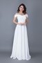 Women's Strappy Off-Shoulder Detail Maxi Length Flared White Evening Dress Engagement Wedding And Graduation Dress - 3