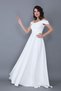 Women's Strappy Off-Shoulder Detail Maxi Length Flared White Evening Dress Engagement Wedding And Graduation Dress - 5