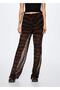 Animal Pattern Straight Cut Trousers