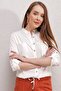 3619 Lace Front Shirt - Ecru - 3