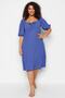 Indigo Pink Heart Collar Bow Decorated A-Line Knitted Plus Size Dress Tbbss23Ah00118