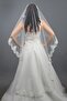 Nun Model Lace Long Wedding Veil 160 cm Length Dream Tulle Sequins Embroidered White Color - 3