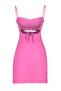 Pembe Vücuda Oturan Sırtı Pencere/Cut Out Detay Dokuma Keten Görünümlü Elbise TWOSS23EL01022 - 12