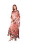 100% Silk Long Dress| Pomegranate Flower Van Gogh Almond Tree| - 5