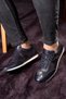 Stripe Genuine Leather Men's Daily Shoes, Casual Shoes, 100% Leather Shoes, 4 Season Shoes - 6