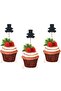 Glitter Cupcake Toothpicks 20 Black Stars