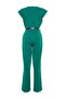 Emerald Green Belted Double-Breasted Collar Wide Leg Woven Jumpsuit TWOSS21TU0004 - 8