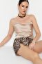 Beige Woven Straps Lace Collar Satin Blouse TWOSS19BB0161 - 3
