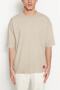 Premium Beige Oversize/Wide Cut Faded Effect 100% Cotton T-Shirt Tmnss23Ts00153 - 5