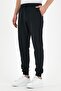 Black Men's Sweatpants with Labeled Back and Side Pockets Regular Fit
