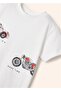 Boy's Short Sleeve T-shirt Cream 3001 - 4