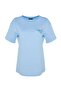 Açık/Bebe Mavi %100 Pamuk Sırt ve Göğüs Baskılı Boyfriend Örme T-Shirt TWOSS23TS00058 - 12
