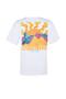 Beyaz %100 Pamuk Ön ve Arka Baskılı Boyfriend Fit Bisiklet Yaka Örme T-Shirt TWOSS23TS00057 - 14
