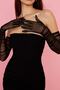 Black Long Tulle Party Costume and Bridal Gloves – Wedding & Henna & Marriage, Stylish Design, Women's Accessory