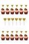 Glitter Cupcake Toothpicks 20 Pieces Gold Heart - 2