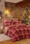 Lanza Red 100% Cotton Flannel Single Duvet Cover Set - 2