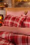 Lanza Red 100% Cotton Flannel Single Duvet Cover Set - 3
