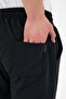 Black Men's Sweatpants with Labeled Back and Side Pockets Regular Fit - 4