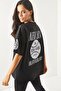 Women's New York Black Front Back Printed 2 thread Unisex Oversize T-Shirt TSH-19000696