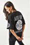 Women's New York Black Front Back Printed 2 thread Unisex Oversize T-Shirt TSH-19000696 - 6