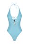 Blue Deep Low-cut Piping Glittered Regular Leg Swimsuit TBESS23MA00324 - 7